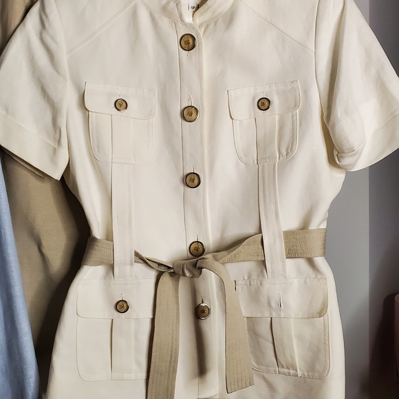 Linen Calvin Klein Ladies skirt suit Size 6P - Picture 1 of 12